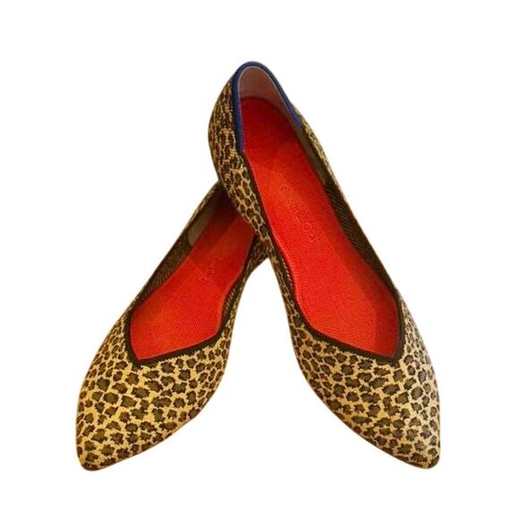Rothy’s Point “Little Cat” Animal Print Flats Women’s Size 11.5